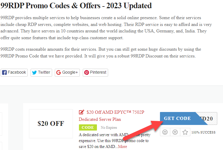 99RDP Promo Codes