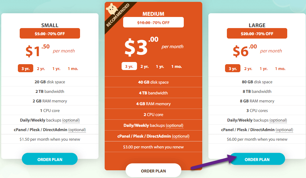 Hostens Pricing Plans
