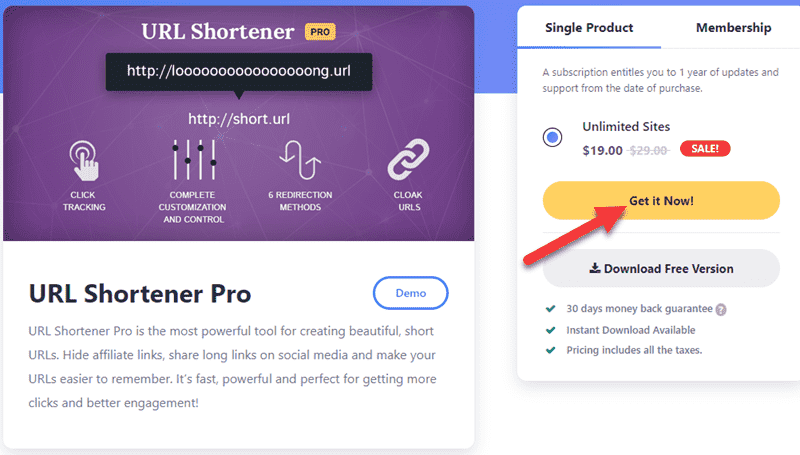 URL Shortener Pro Plan