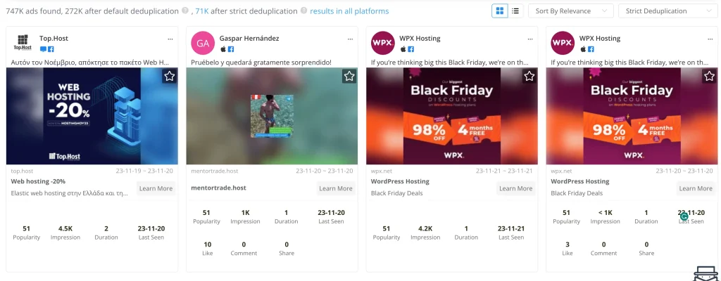 BigSpy Hosting Ads