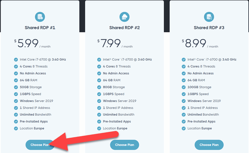 TryRDP Pricing