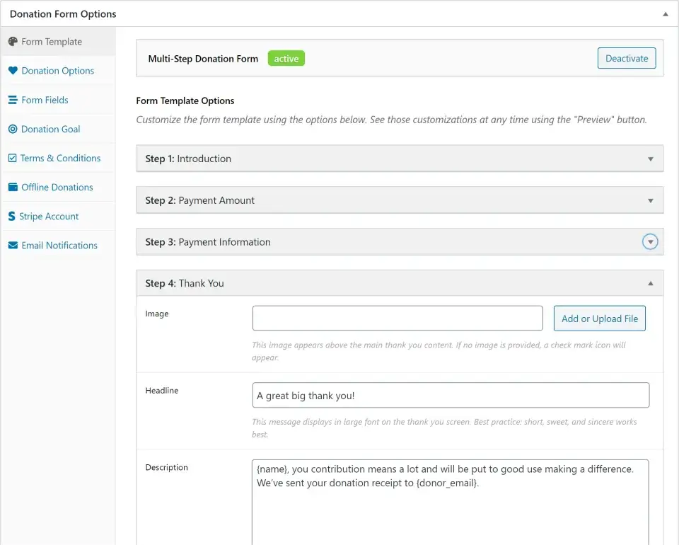 Customizable Donation Forms 