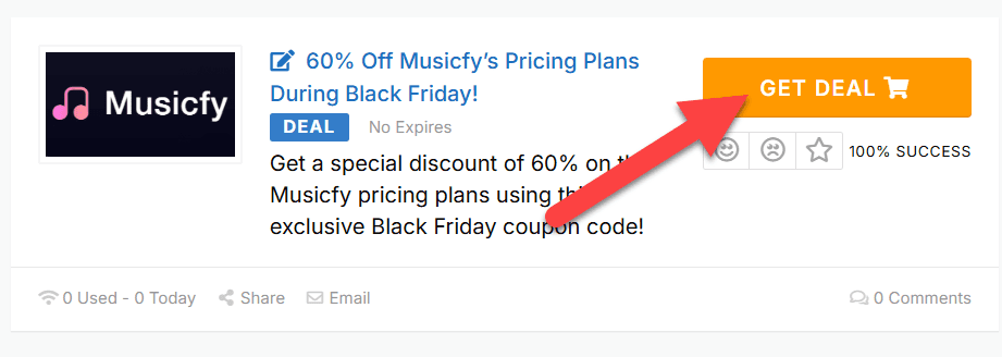 Musicfy Coupons